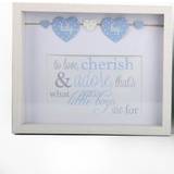 Blue Hand & Footprints 4 x 6 Baby Photo Box Frame Pink Or Blue Boy Or Girl Freestanding Christening Gift/Blue