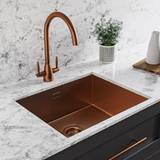 Enza Single Bowl Copper Undermount Steel Kitchen Sink