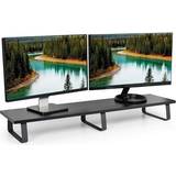 39 inch tv Vivo Black Wood 39' Wide Stand Ergonomic Desk