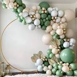 Sage Green Balloon Garland Arch Kit 154pcs Avocado Green Balloon with Blush Balloons Gold Balloons and Macaron Gray Balloons for Wedding Birthday Party Baby Shower Party Background Decoration
