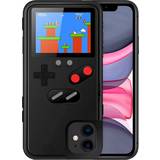 Gameboy Case for iPhone 12 Mini, Retro Protective Cover Self-Powered Case with 36 Small Game, Color Display Gameboy Phone Case, Handheld Video Game Console Case for iPhone (Black, iPhone 12 Mini)