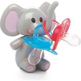 melii Elephant Pacifier Holder Pacifier Storage Grey with Pink Ears