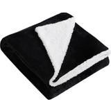 Dream Lab Soft Sherpa Reversible Cover Blankets White, Black