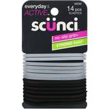 Scunci No Slip Grip Elastics, Strong Hold, 14 Pieces, May