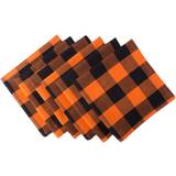 Cloth Napkins on sale DII Buffalo Check Collection, Classic Farmhouse Cloth Napkin Black, Orange (50.8x50.8cm)