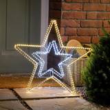 Christmas Lights Festive 58cm Dewdrop Double Star Christmas Lamp