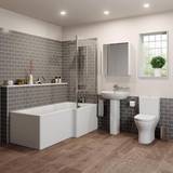 Freestanding Bathtubs Ceramica Arles Bathroom Suite with L Shape Bath & Screen