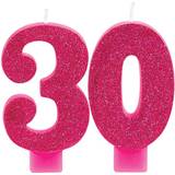 AMS Pink and Gold Milestone "30" Numeral Candles, Party Favor