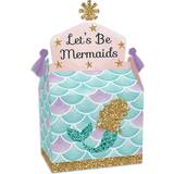 Let’s Be Mermaids Treat Box Party Favors Baby Shower or Birthday Party Goodie Gable Boxes Set of 12