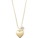 Pilgrim Sophia Heart Pendant Necklace - Gold/Transparent