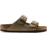 Brown Shoes Birkenstock Arizona Soft Footbed Suede Leather - Taupe