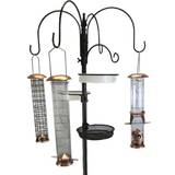 Selections Deluxe Complete Metal Bird Feeding Station with Large Copper Style Feeders