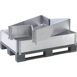 Mailing Boxes Aluminium pallet collars, pack of 2, for 1200 x 1000 mm pallets, with 4 hinges, 5 packs