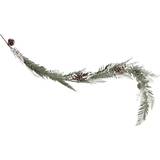 Ginger Ray Festive Foliage Garland with White Berries, Christmas Mantlepiece Garland, Winter Table Decoration, Artificial Foliage Garland 1.9m
