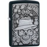 Zippo Gambling Skull Black Matte Emblem Pocket Lighter