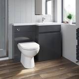 Artis 1100 mm Bathroom Vanity Unit Basin Toilet Combined Furniture Right Hand Grey