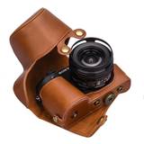 XEVN for sony a6400 case,for sony a6300 case,Premium PU Full Body Leather Camera Case Bag for sony alpha a6300 a6000 a6100 a6400 Fit 16-50mm Lens with Camera Shoulder Strap(Brown)