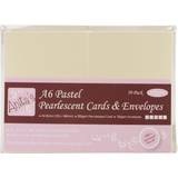 Anita's Pearlescent Cards W/Envelopes A6 50/Pkg-Pastel Ivory, Ecru, Pink, Peach & Green