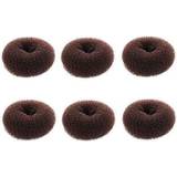 Brown Hair Donuts Extra Small Hair Bun Maker for Kids, 6 PCS Chignon Hair Donut Sock
