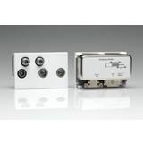 Ethernet, Data & Phone Outlets Varilight White 5 Outlet Module Sat x 2/TV/Screened Return/FM DAB) (Use with Datagrid Plates)