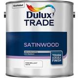 Dulux satinwood paint Dulux Trade Pure Brilliant Satinwood Wood Paint White 2.5L