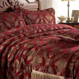 Red Bedspreads Riva Paoletti Shiraz Bedspread Gold, Red (275x275cm)