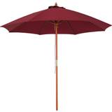 Red Parasols & Accessories OutSunny 2.5m Wood Garden Parasol Shade Umbrella