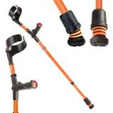 Health Care Meters Flexyfoot Comfort Grip Double Adjustable Crutch Orange Right