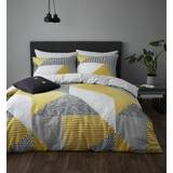 Yellow Bed Linen Catherine Lansfield Larsson Geo Duvet Cover Yellow (220x135cm)