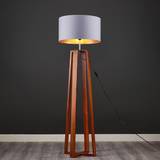 ValueLights Modern Legged Cross Design Brown Floor Lamp 148cm