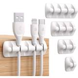 Syncwire Cable Clips Cord Holders Self Adhesive Cord Organizer Cable Management for Desk Home Office White