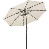 OutSunny Garden Parasol Tilt Umbrella Light Cream