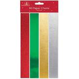 80 Christmas Xmas Foil Paper Chains Decorations Silver Gold Red & Green