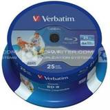 25 GB - Blu-ray Optical Storage Verbatim BD-R 25GB 6x Spindle 25-Pack Wide Inkjet