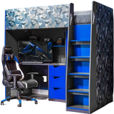 X Rocker Hideout Gaming Bunk Bed with Desk Single 49x77.2"