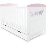 Mattress Cots Kid's Room Ickle Bubba Coleby Style Cot Bed with Under Drawer Elephant Love 29.5x56.7"