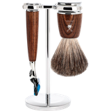 Shaving Sets on sale Mühle Barbersæt: Fusion Skaber, Pure Badger Barberkost og Holder, Rytmo, Ask (1 sæt)
