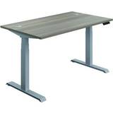 Jemini SitStand Desk with Cable Ports 1400x800x630-1290mm Grey