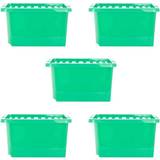 Green Storage Boxes Wham Set Of 3 Crystal &Amp; Lid Storage Box
