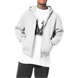 Grey - Men - Shell Jackets Clothing boohoo Boxy Fit Zip Through Hoodie