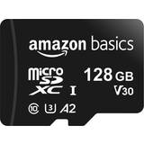 Memory Cards Amazon MicroSDXC Memory Card with Full Size Adapter, A2, U3, Read Speed up to 100 MB/s, 128 GB