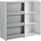 Grey Bookcases Kid's Room Children Bookcase Toy Storage Cabinet Display Shelf with Sliding Door