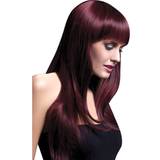 Red Long Wigs Fancy Dress Smiffys Fever Sienna Wig Black Cherry