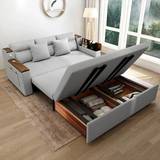 Metal Sofas Homary Convertible with Storage Sofa 210cm 3 Seater