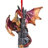 Figurines Design Toscano Tree Ornaments Zanzibar the Gothic Dragon on Castle Holiday Ornament Figurine