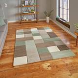 Carpets Think Rugs Brooklyn 646 Modern Green, Beige 120x170cm