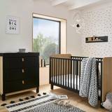Black Bed Set Kid's Room CuddleCo Rafi 2 Piece Nursery Furniture Set Oak &