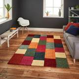 Think Rugs Brooklyn 21830 Hand Yellow, Red, Green