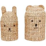 OYOY Bear & Rabbit Storage Basket Set 2-pcs