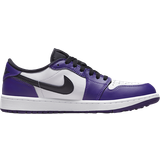 Blue - Women Golf Shoes Nike Air Jordan 1 Low G - White/Court Purple/University Red/Black